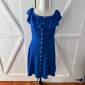 Roz & Ali Royal Blue Ruffle Dress